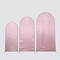 3 Dusty Rose Ripple Satin Round Top Wedding Arch Backdrop Stand Covers Set Party
